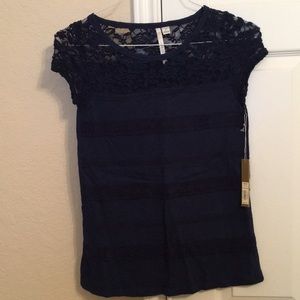 LC Lauren Conrad Blue lace shirt size XS